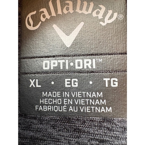 Callaway Mens Golf Polo Shirt Opti Dri Heathered Gray Short Sleeve XL - Picture 3 of 8